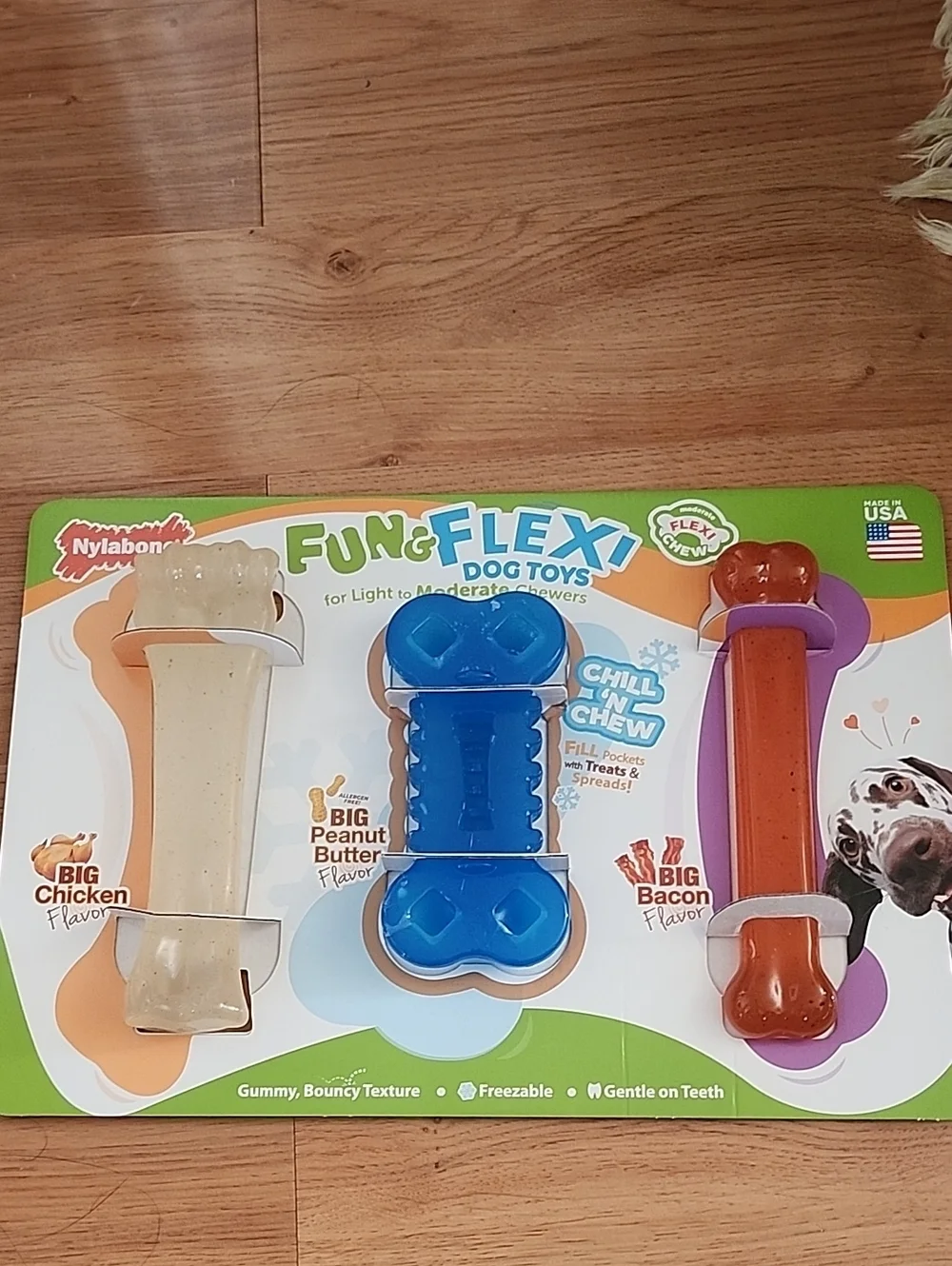 Fun & Flex Dog Toys - Blue, White, Orange (3-Pack)